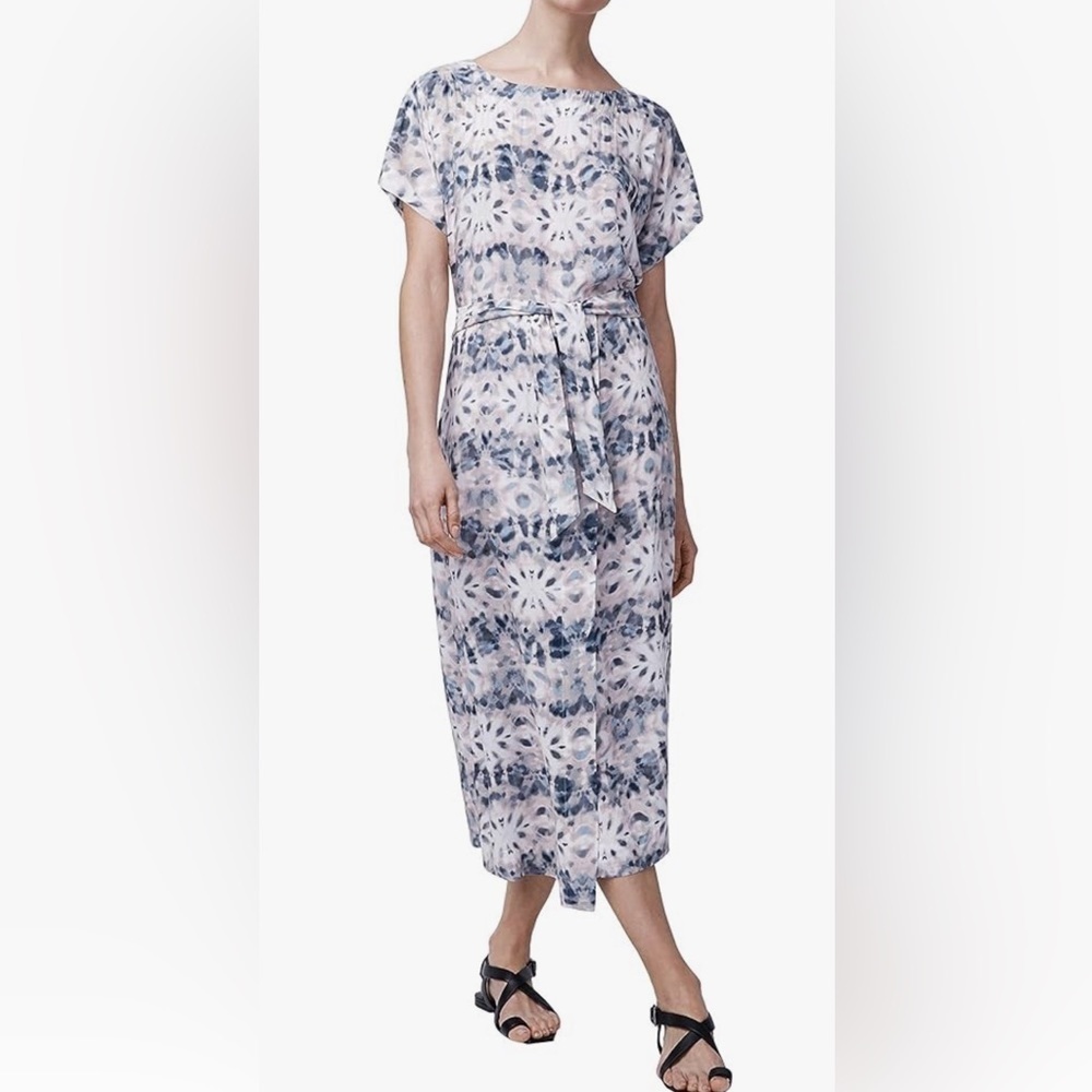 b new york Blue and White Printed Midi Dress